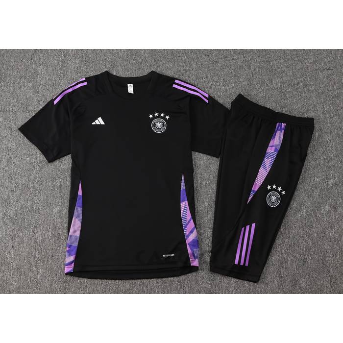 Tuta da Track Germania Manica Corta 2024-2025 Nero - Pantaloncini